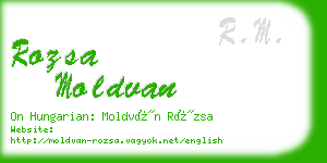 rozsa moldvan business card